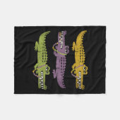 アリゲータークロコディレスマルディグラスルイジアナ男女性 フリースブランケット (正面(横))