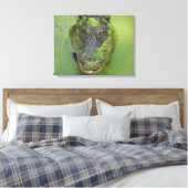 アリゲータークローズアップ写真、野生生物自然プリント キャンバスプリント (インサイチュ (寝室))