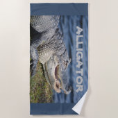 アリゲーターグリニングゲーター写真 ビーチタオル (正面)