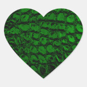 アリゲーターグリーンフェイクレザー ハートシール (正面)