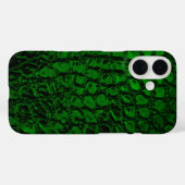アリゲーターグリーンフェイクレザー Case-Mate iPhoneケース (裏面 (横))