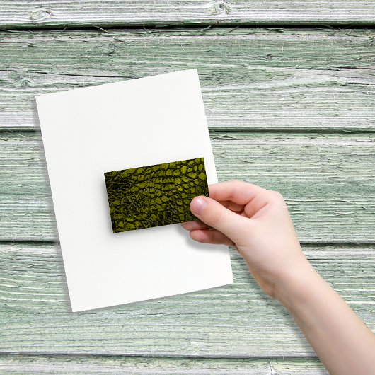 アリゲーターゴールドカラーのフェイクレザー 長方形シール