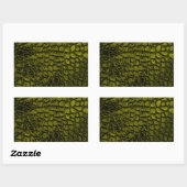 アリゲーターゴールドカラーのフェイクレザー 長方形シール (シート)