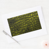 アリゲーターゴールドカラーのフェイクレザー 長方形シール (封筒)