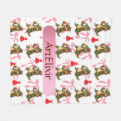 アリゲーターサッシリンゴリボンドレス フリースブランケット (正面(横))