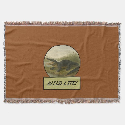 アリゲーターサドルブラウンブランケット スローブランケット (正面)