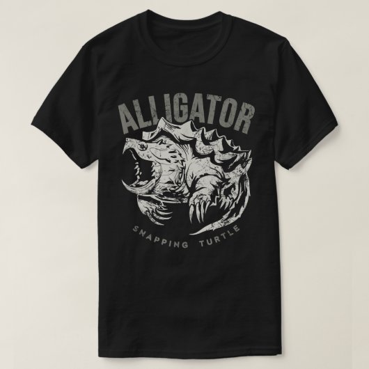 アリゲータースナップカメ、レプト用ヴィンテージデザイン Tシャツ (デザイン正面)