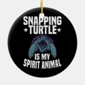 アリゲータースナップタートルパパファーザーペットタートル セラミックオーナメント (裏面)