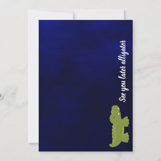 アリゲータースワンプベビーシャワーの招待 案内状 (裏面)