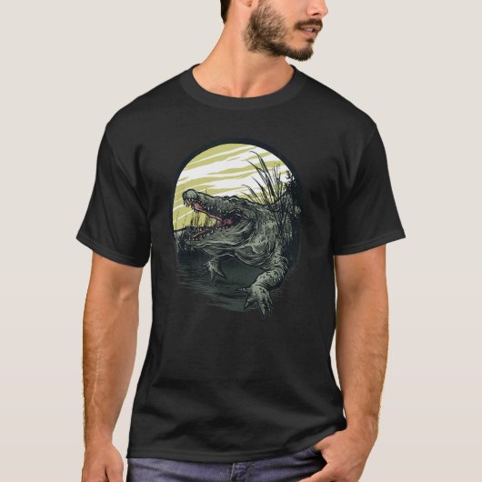 アリゲーターダドスワンプアリゲーター Tシャツ (正面)