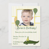 アリゲーターチャイルド誕生日フォト招待状 招待状 (正面)