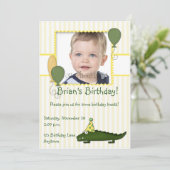 アリゲーターチャイルド誕生日フォト招待状 招待状 (スタンド正面)