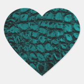 アリゲーターティール(緑がかった色)フェイクレザー ハートシール (正面)