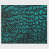 アリゲーターティール(緑がかった色)フェイクレザー ラッピングペーパー (フラット)