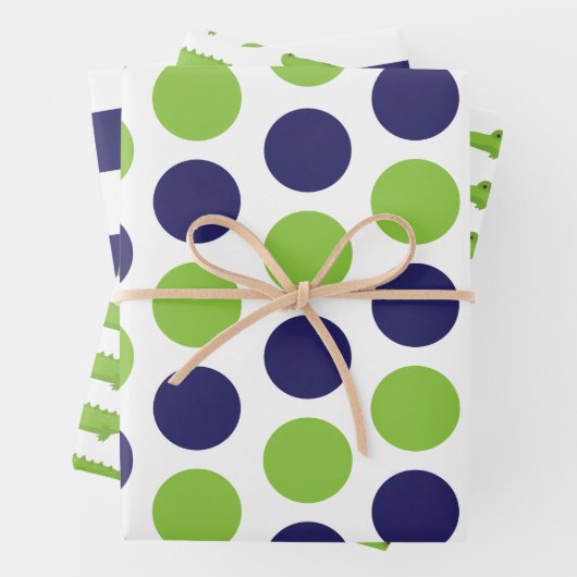 アリゲータードットラグビーストライプズのギフトラップシート ラッピングペーパーシート (インサイチュ)