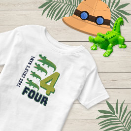 アリゲーターナンバーフォーパーソナライズされたキュート トドラーTシャツ