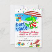 アリゲーターバースデーパーティーの招待 招待状 (正面)