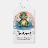 アリゲーターパステルレインボーカラフルベビーシャワー ギフトタグ (正面)
