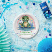 アリゲーターパステルレインボーカラフルベビーシャワー ペーパープレート (パーティー)