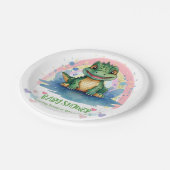 アリゲーターパステルレインボーカラフルベビーシャワー ペーパープレート (アングル)