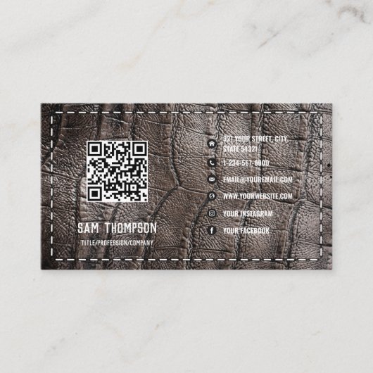 アリゲータービジネスQRコードソーシャルメディアのアイコン 名刺 (正面)