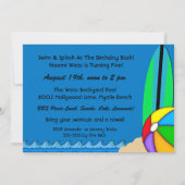 アリゲータービーチパーティースイミング誕生日招待状 招待状 (裏面)