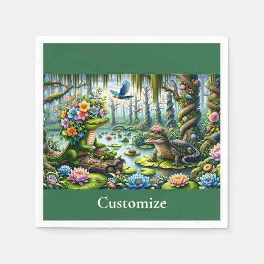 アリゲーターファンタジースワンサンダー_コーブ スタンダードカクテルナプキン (正面)