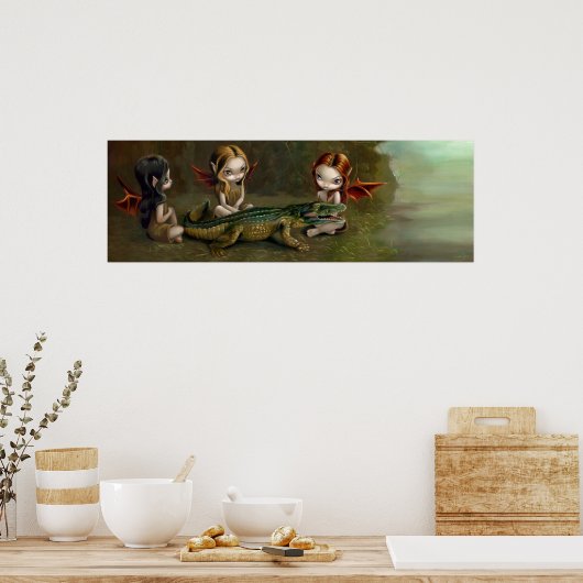 アリゲーターフェアリーアートプリント ポスター (キッチン)