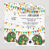 アリゲーターフェスティバルカラフルミュージックラバープリント 招待状 (正面/裏面)