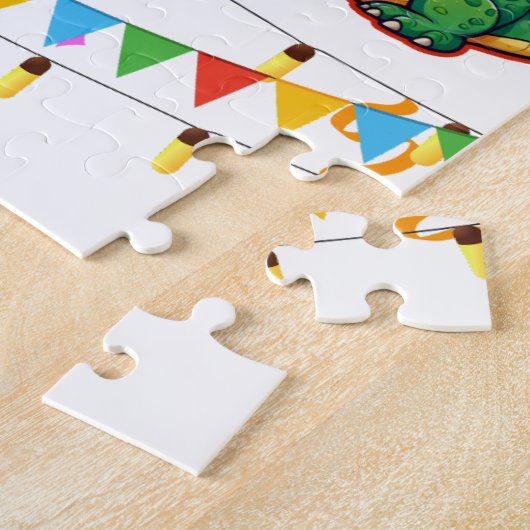 アリゲーターフェスティバルカラフル音楽ベビーシャワー ジグソーパズル (側面)