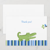 アリゲーターフラットありがとうご注意 – 青/緑 ノートカード (正面/裏面)