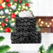 アリゲーターブラックフェイクレザー ラッピングペーパー