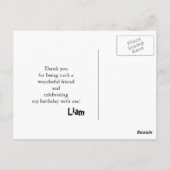 アリゲーターブルーイエローバースデーパーティーありがとう ポストカード (裏面)