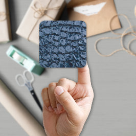 アリゲーターブルーフェイクレザー スクエアシール