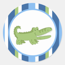 アリゲーターブルー/グリーン封筒用シール/トップパー20 ラウンドシール