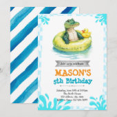 アリゲータープールパーティの招待状 招待状 (正面/裏面)