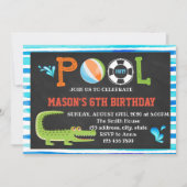 アリゲータープール誕生日パーティーの招待 招待状 (正面)