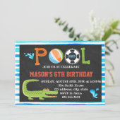 アリゲータープール誕生日パーティーの招待 招待状 (スタンド正面)