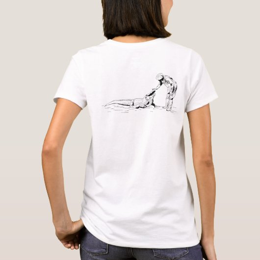 アリゲーターラインアートのTシャツをピッティング Tシャツ (裏面)