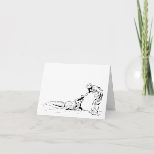 アリゲーターラインアートカードをピッティング カード (正面)