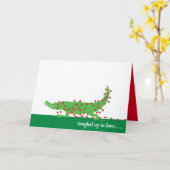 アリゲーターラブバレンタインカード カード (黄色い花)