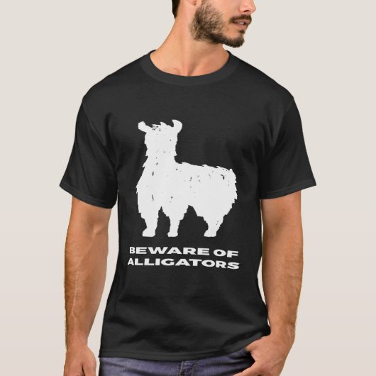 アリゲーターラマに注意 Tシャツ (正面)