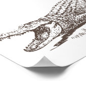 アリゲーターリアリスティックイラストレーション ポスター (角)