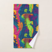 アリゲーターレインボーカラフルパタパーソナライズされたーン バスタオルセット (ハンドタオル)