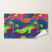 アリゲーターレインボーカラフルパタパーソナライズされたーン バスタオルセット (ハンドタオル)