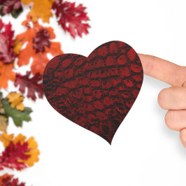 アリゲーターレッドフェイクレザー ハートシール