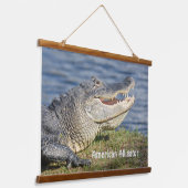 アリゲーターワイルドライフ自然クローズアップ写真 吊り下げ型タペストリー (傾斜あり)