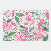 アリゲーターワインピンクグリーン名門私立校風の キッチンタオル (横)