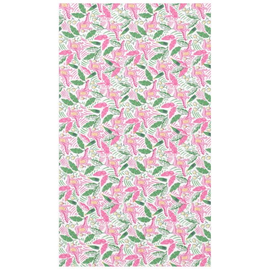 アリゲーターワインピンクグリーン名門私立校風の テーブルクロス (正面)