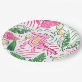 アリゲーターワインピンクグリーン名門私立校風の ペーパープレート (アングル)